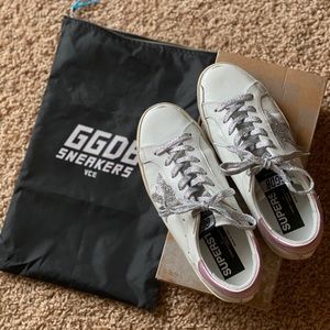 Golden Goose - Pink Heel Silver Star Lace